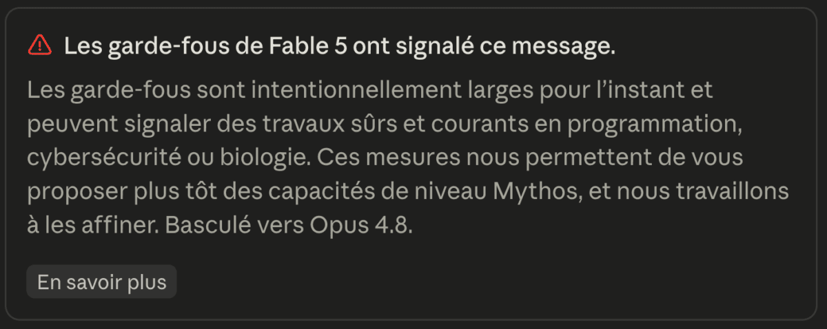 Quelques jours plus tard, le message explique clairement que les faux positifs font partie du jeu.